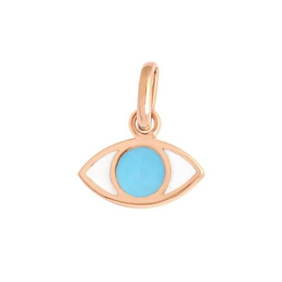 Pendentif Gigi Clozeau Eye en or rose et résine turquoise