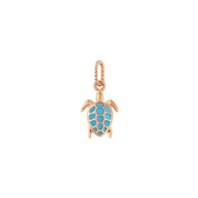 Pendentif Gigi Clozeau Tortue en or rose et résine turquoise bleu