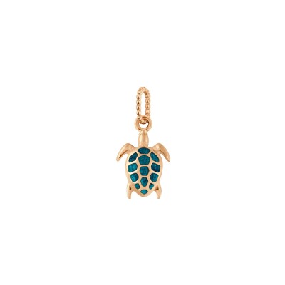 Pendentif Gigi Clozeau Tortue en or rose et résine jungle