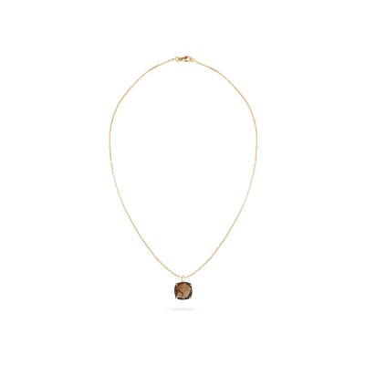 Collier Cesare Pompanon Poppy Blue en or rose et quartz fumé