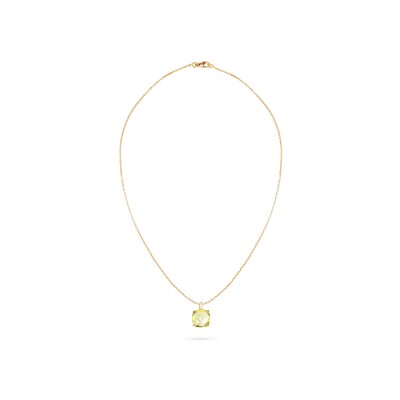 Collier Cesare Pompanon Poppy Blue en or rose et quartz lemon