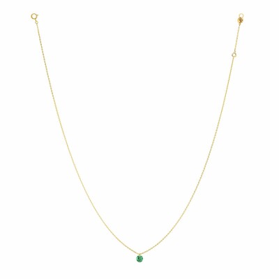 Collier La Brune & La Blonde CONFETTI en or jaune et émeraude de 0.20ct