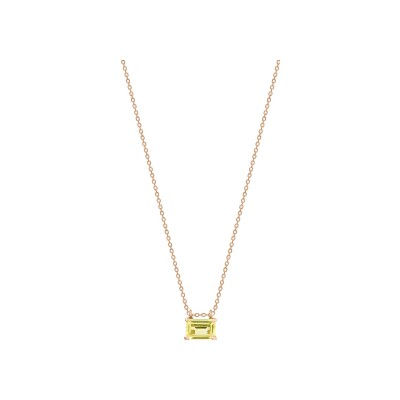 Collier Ginette NY COCKTAIL en or rose et quartz