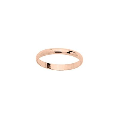 Alliance demi-jonc en or rose, 2.5mm