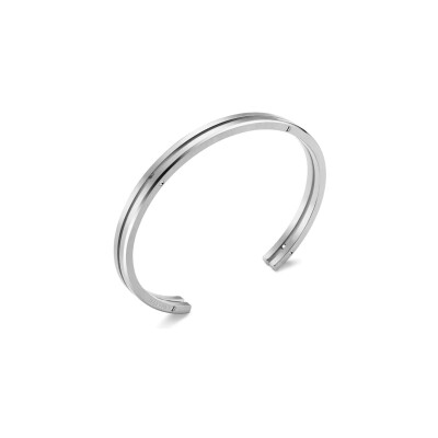 Jonc Herbelin Newport Duo en acier brossé et poli