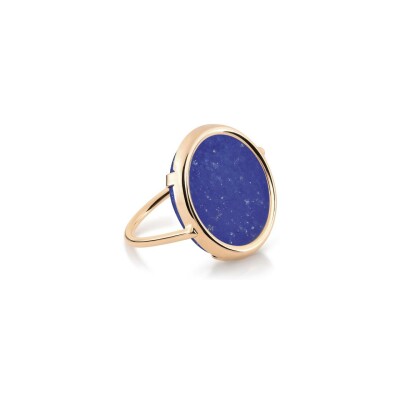 Bague Ginette NY DISC RING EVER en or rose et lapis-lazuli
