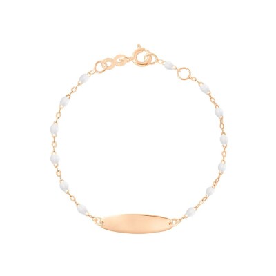 Bracelet Gigi Clozeau Little Gigi en or rose et résine blanche, taille 15cm