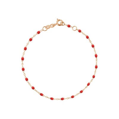 Bracelet Gigi Clozeau Classique en or rose et résine coquelicot, 19cm