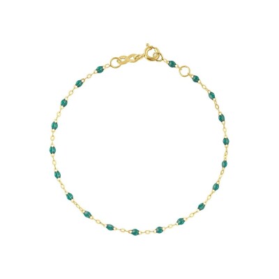 Bracelet Gigi Clozeau Classique en or jaune et résine vert émeraude, 19cm