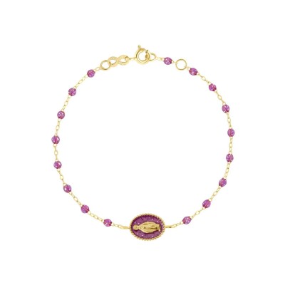 Bracelet Gigi Clozeau Madone en or jaune et résine galaxy, 17cm