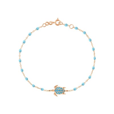 Bracelet Gigi Clozeau Tortue en or rose et résine turquoise, 17cm