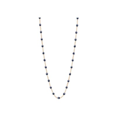 Collier Gigi Clozeau Classique en or rose et résine bleu nuit, 50cm