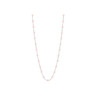 Collier Gigi Clozeau Classique en or blanc et résine rose bébé, 50cm
