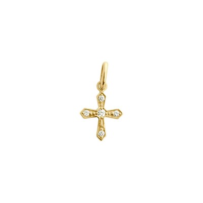 Pendentif Gigi Clozeau Croix Vintage en or jaune et diamants