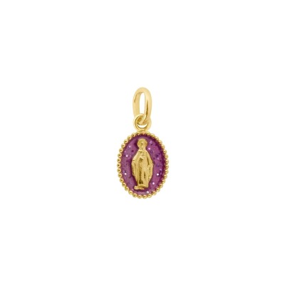 Pendentif Gigi Clozeau Madone en or jaune et résine galaxy