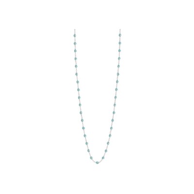 Collier Gigi Clozeau Classique en or blanc et résine aqua, taille 60cm