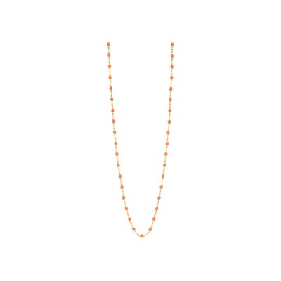 Sautoir Gigi Clozeau Classique en or jaune et résine orange fluo, taille 86cm
