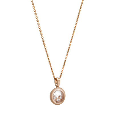 Pendentif Chopard Happy Diamonds en or rose et diamants