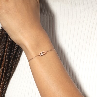Bracelet Messika Move Uno en or rose et diamant
