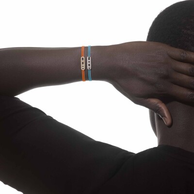 Bracelet cordon Messika Care(s) bleu en or blanc et diamants