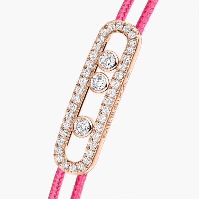 Bracelet cordon Messika Care(s) rose pavé en or rose et diamants