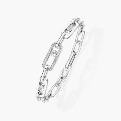 Bracelet Messika Move Link en or blanc et diamants