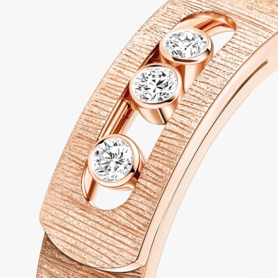 Bague Messika Move Noa ciselé en or rose et diamants