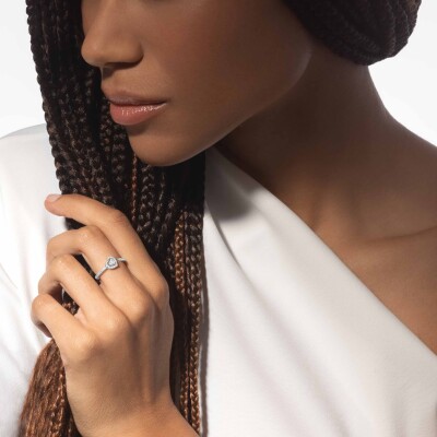 Bague Messika Joy Coeur or blanc et diamants Taille 52