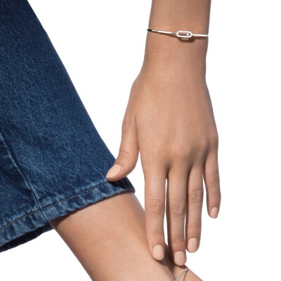 Bracelet Messika Move Uno PM pavé en or blanc et diamants