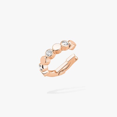 Mono boucle d'oreille clip milieu Messika D-Vibes en or rose et diamants