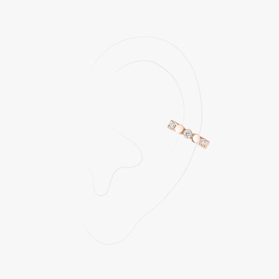 Mono boucle d'oreille clip milieu Messika D-Vibes en or rose et diamants