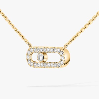 Collier Messika Move Uno pavé en or jaune et diamants