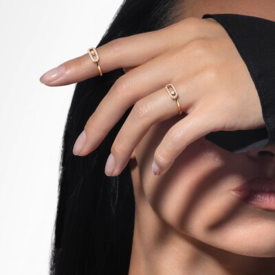 Bague Messika Move Uno semi pavée en or jaune et diamants