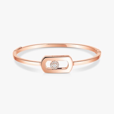 Bracelet jonc Messika So Move en or rose et diamants
