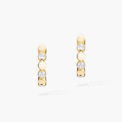 Boucles d'oreilles créoles Messika D-Vibes en or jaune et diamants