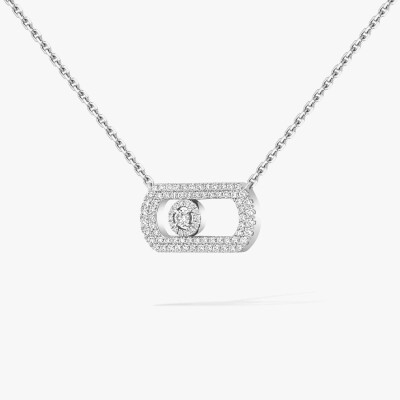 Collier Messika So Move pavé en or blanc et diamants