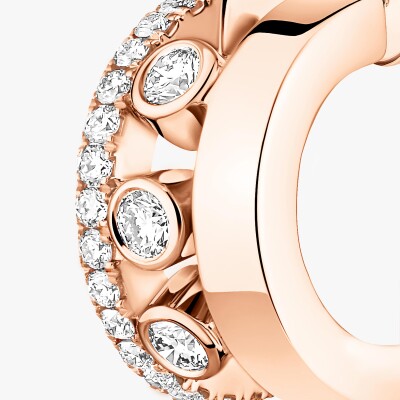 Boucles d'oreilles mini créoles Messika Move Romane en or rose et diamants