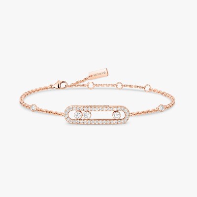 Bracelet Messika Baby Move pavé en or rose et diamants