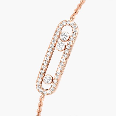 Bracelet Messika Baby Move pavé en or rose et diamants