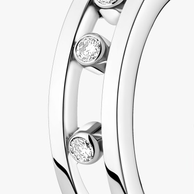 Boucles d'oreilles créoles Messika Move Classique en or blanc et diamants