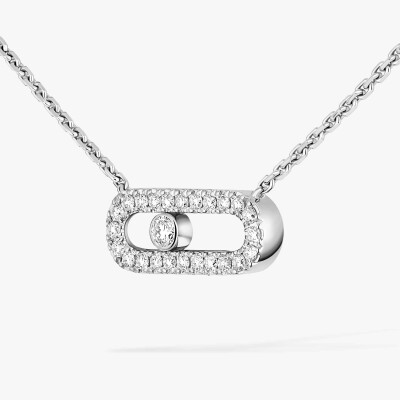 Collier Messika Move Uno pavé en or blanc et diamants