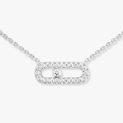 Collier Messika Move Uno pavé en or blanc et diamants