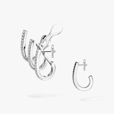 Boucles d'oreilles multi-créoles Messika Gatsby en or blanc et diamants