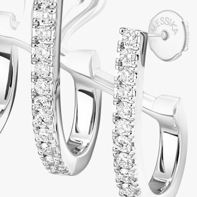 Boucles d'oreilles multi-créoles Messika Gatsby en or blanc et diamants