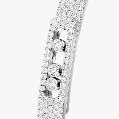 Bracelet bangle Messika Move Noa pavé en or blanc et diamants