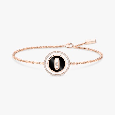 Bracelet Messika Lucky Move PM en or rose, onyx et diamants
