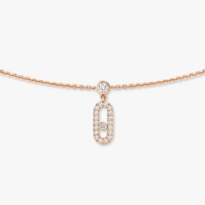 Collier choker Messika Move Uno Pampille pavé en or rose et diamants