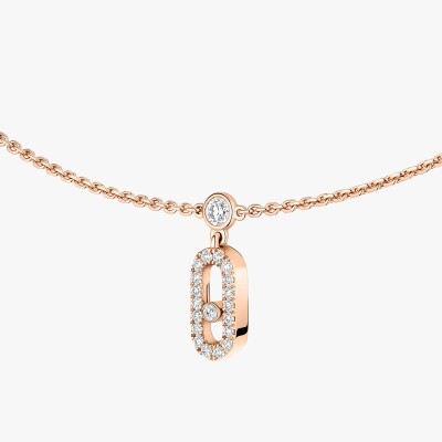 Collier choker Messika Move Uno Pampille pavé en or rose et diamants