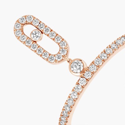 Bague Messika Move Uno Pampille pavée en or rose et diamants