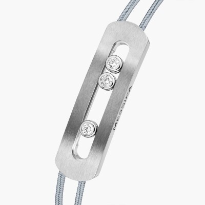Bracelet cordon Messika Move Titanium en titane et diamants